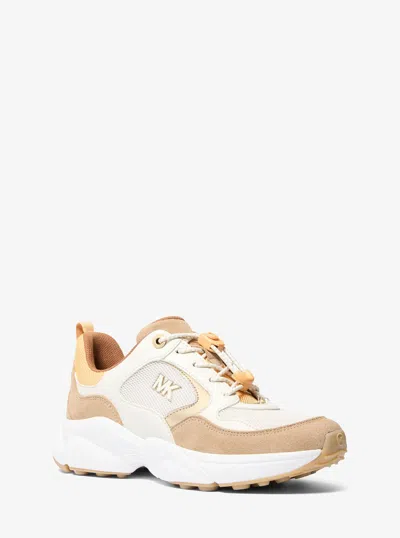 Michael Kors Outlet Jett Mixed-media Trainer In Multi