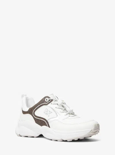 Michael Kors Outlet Jett Mixed-media Trainer In Multi