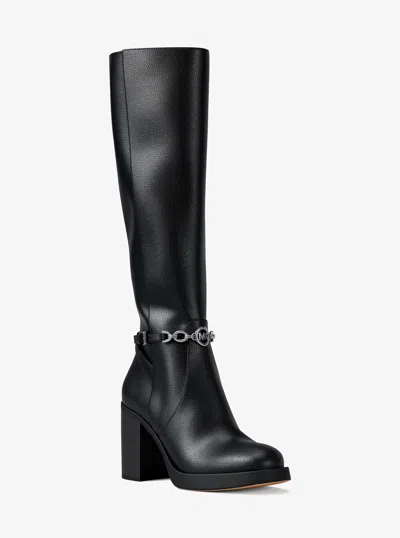 Michael Kors Outlet Kacey Block Heel Boot In Black