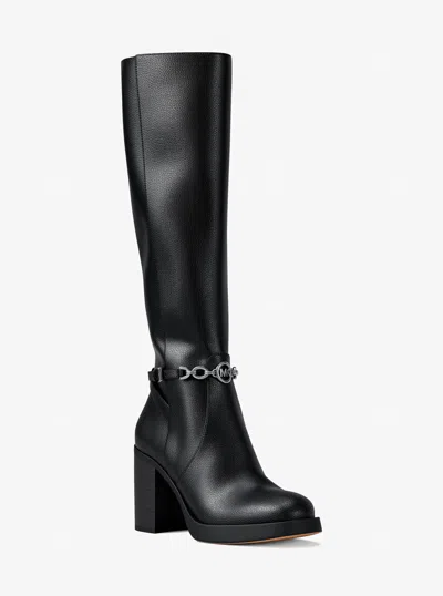 Michael Kors Outlet Kacey Block Heel Boot In Black