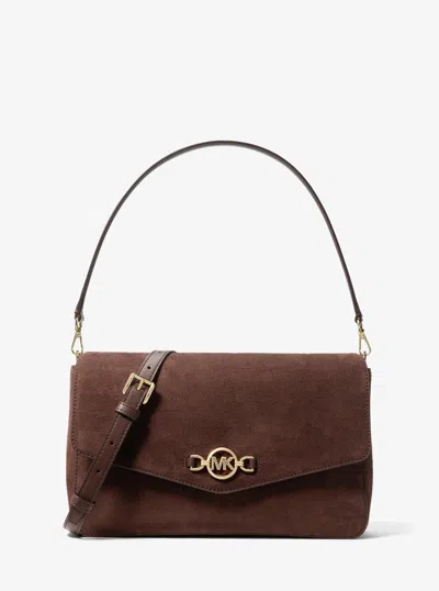 Michael Kors Outlet Kacey Large Convertible Crossbody Bag In Brown