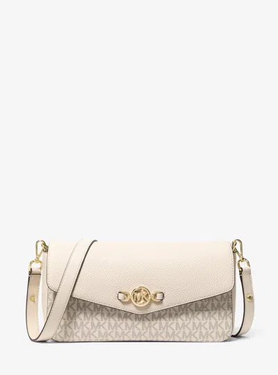 Michael Kors Outlet Kacey Medium Signature Logo Shoulder Bag In Multi