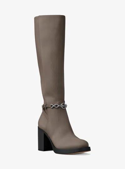 Michael Kors Outlet Kacey Polyester Microsuede Boot In Grey
