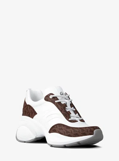 Michael Kors Outlet Kaia Signature Logo Trainer In Multi