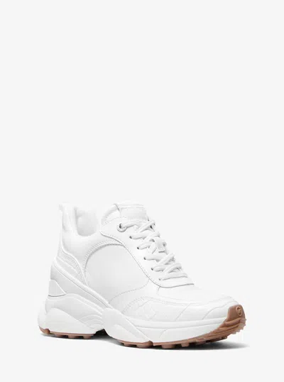 Michael Kors Outlet Katrina Mixed-media Trainer In White