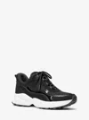 Michael Kors Outlet Katrina Suede And Mesh Trainer In Black