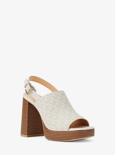 Michael Kors Outlet Kehlani Signature Logo Platform Sandal In Pattern