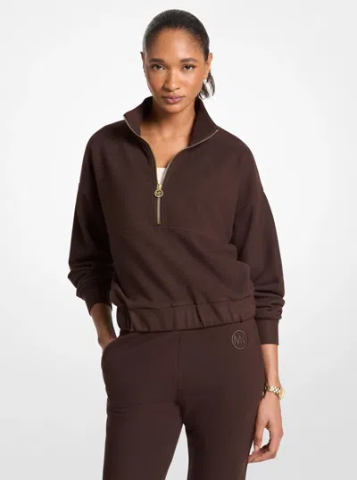 Michael Kors Outlet Knit Quarter-zip Sweater In Gold