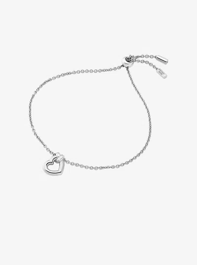 Michael Kors Outlet Knotted Heart Bracelet In Silver