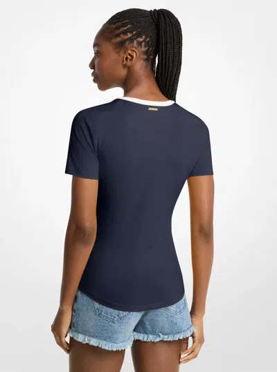 Michael Kors Outlet Kors Stretch Jersey T-shirt In Blue