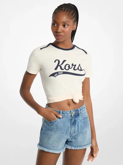 Michael Kors Outlet Kors Stretch Jersey T-shirt In White