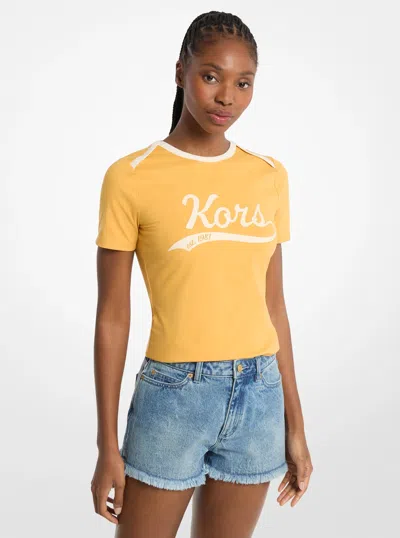 Michael Kors Outlet Kors Stretch Jersey T-shirt In Yellow