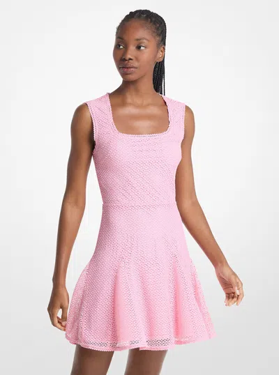 Michael Kors Outlet Lace Mini Dress In Pink