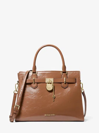 Michael Kors Outlet Landon Medium Patent Satchel In Multi