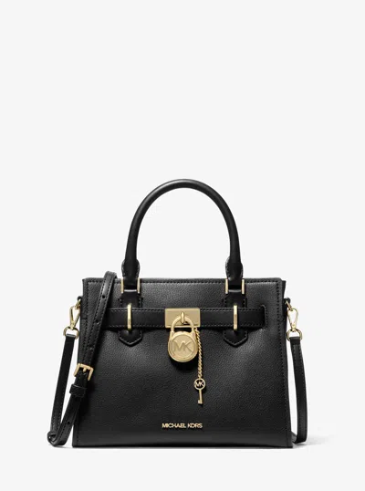 Michael Kors Outlet Landon Small Leather Satchel In Black