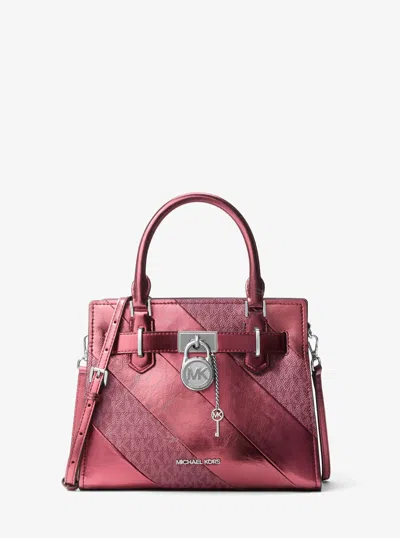 Michael Kors Outlet Landon Small Metallic And Signature Logo Satchel In Multi