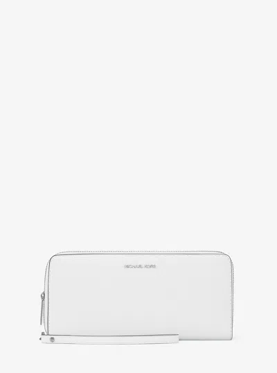 Michael Kors Outlet Large Pebbled Leather Continental Wallet In White