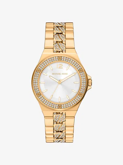 Michael Kors Outlet Lennox Pavé Gold-tone Watch