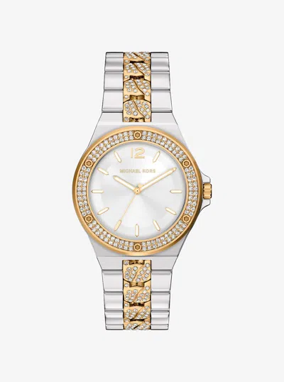 Michael Kors Outlet Lennox Pavé Two-tone Watch In Neutral