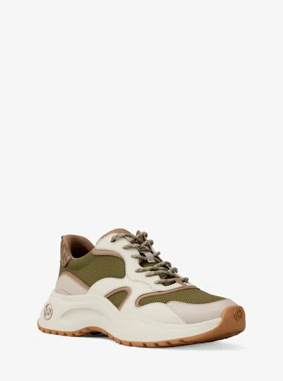 Michael Kors Outlet Levie Mixed-media Trainer In Multi