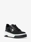 Michael Kors Outlet Lexi Embellished Mixed-media Sneaker In Black