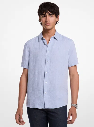 Michael Kors Outlet Linen Shirt In Blue