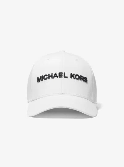 Michael Kors Outlet Logo Cotton Baseball Hat In White