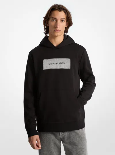 Michael Kors Outlet Logo Cotton Blend Hoodie In Black