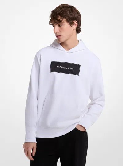 Michael Kors Outlet Logo Cotton Blend Hoodie In White