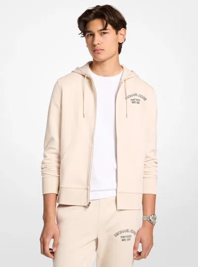 Michael Kors Outlet Logo Cotton Blend Zip-up Hoodie In Multi