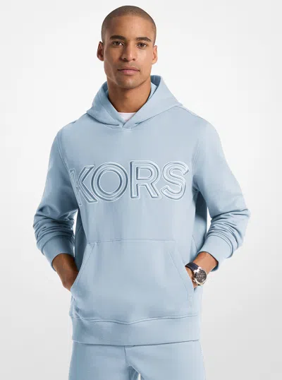 Michael Kors Outlet Logo Cotton Hoodie In Blue
