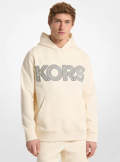 Michael Kors Outlet Logo Cotton Hoodie In Sand