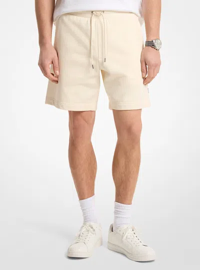 Michael Kors Outlet Logo Cotton Shorts In Sand