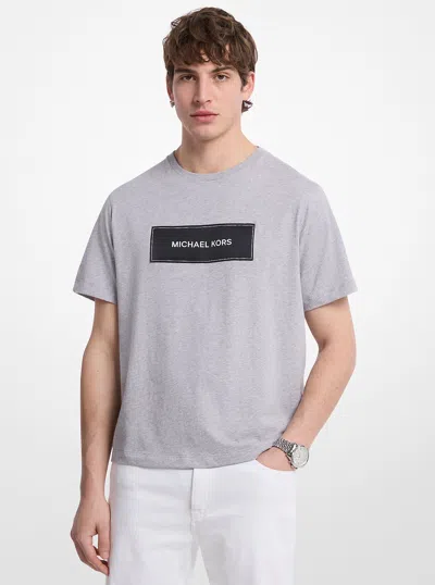 Michael Kors Outlet Logo Cotton T-shirt In Gray