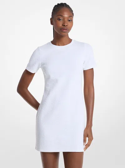 Michael Kors Outlet Logo Jacquard Dress In White
