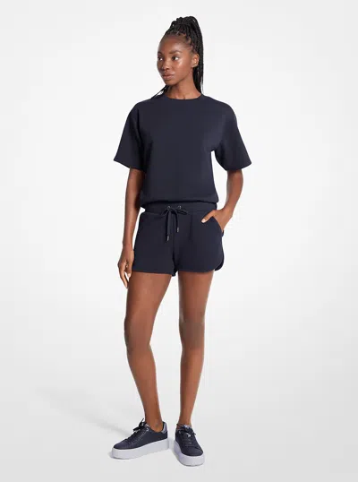 Michael Kors Outlet Logo Jacquard Knit Shorts In Blue