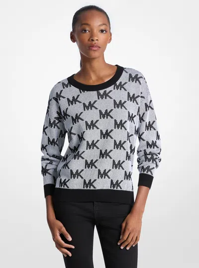 Michael Kors Outlet Logo Jacquard Knit Sweater In Multi