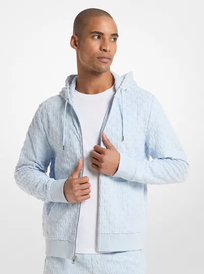 Michael Kors Outlet Logo Jacquard Terry Zip-up Hoodie In Multi