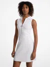 Michael Kors Outlet Logo Jacquard Zip-up Dress In White