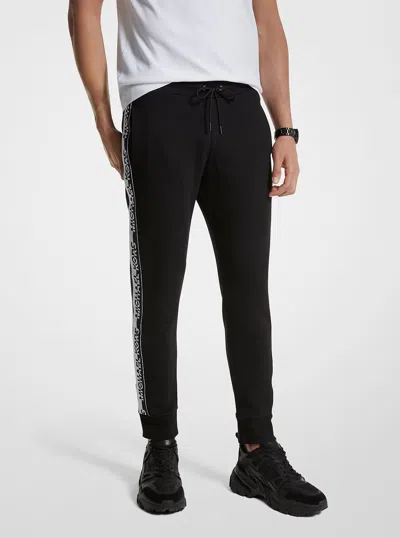Michael Kors Outlet Logo Tape Cotton Blend Joggers In Black