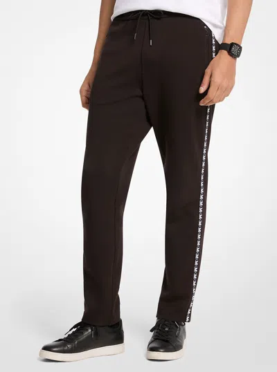 Michael Kors Outlet Logo Tape Cotton Blend Joggers In Black