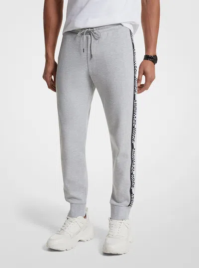Michael Kors Outlet Logo Tape Cotton Blend Joggers In Gray