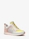 Michael Kors Outlet Maddy Color-block Mixed-media Trainer In White