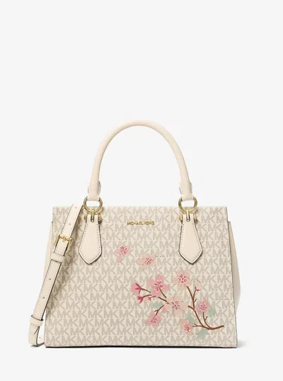 Michael Kors Outlet Marilyn Medium Embellished Signature Logo Satchel In Multi