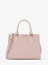 Michael Kors Outlet Marilyn Medium Saffiano Leather Satchel In Pink