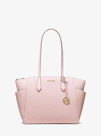 Michael Kors Outlet Marilyn Medium Signature Logo Tote Bag In Multi