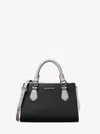 Michael Kors Outlet Marilyn Small Color-block Saffiano Leather Messenger Bag In Black