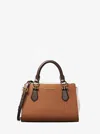 Michael Kors Outlet Marilyn Small Color-block Saffiano Leather Messenger Bag In Brown