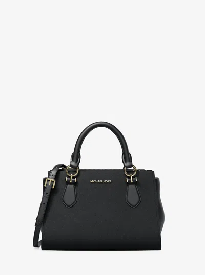 Michael Kors Outlet Marilyn Small Leather Satchel In Black