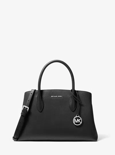 Michael Kors Outlet Maya Medium Satchel In Black